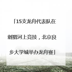 15支龙舟代表队在刺猬河上竞技，北京良乡大学城举办龙舟赛